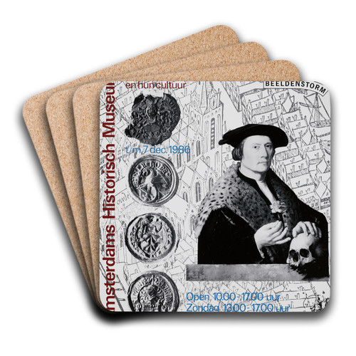 affiche voor tentoonstelling De smaak van de elite by Studio Dumbar Art Drink Coaster set