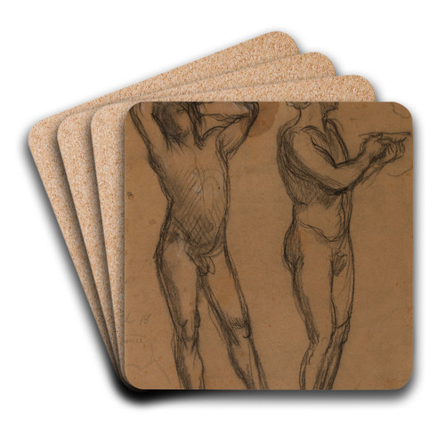 Deux hommes nus by Pierre Puvis de Chavannes Art Drink Coaster set Deux hommes nus by Pierre Puvis de Chavannes Art Drink Coaster set