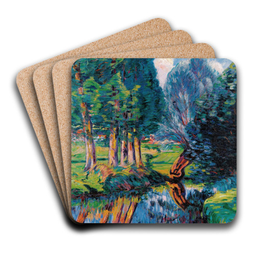 Paysage  Breuillet by Armand Guillaumin Art Drink Coaster set