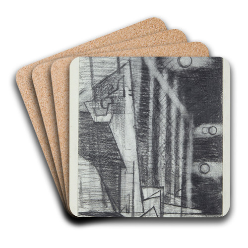 Plusieurs lunes by Louis Marcoussis Art Drink Coaster set Plusieurs lunes by Louis Marcoussis Art Drink Coaster set