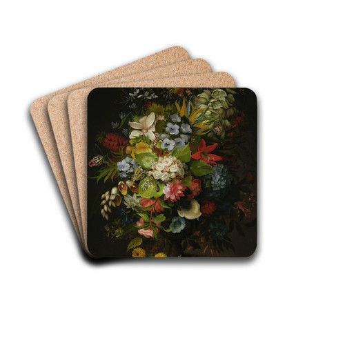 Bouquet of flowers in a vase by Henryka Beyer Drink Coasters - set of 4 Bouquet of flowers in a vase by Henryka Beyer Drink Coasters - set of 4