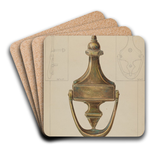 Door Knocker by Alfred Walbeck Art Drink Coaster set