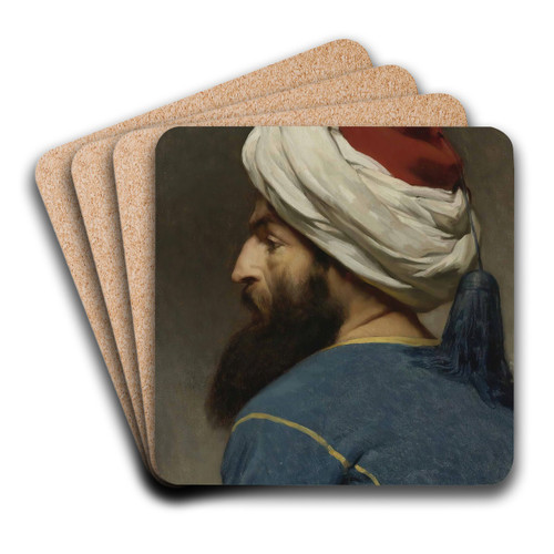 Portrait Of An Ottoman by Jules Joseph Lefebvre Art Drink Coaster set Portrait Of An Ottoman by Jules Joseph Lefebvre Art Drink Coaster set