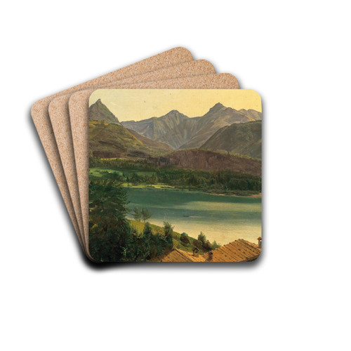 Lake Wolfgangsee with the Dachstein massif by Ferdinand Georg Waldmller Drink Coasters - set of 4