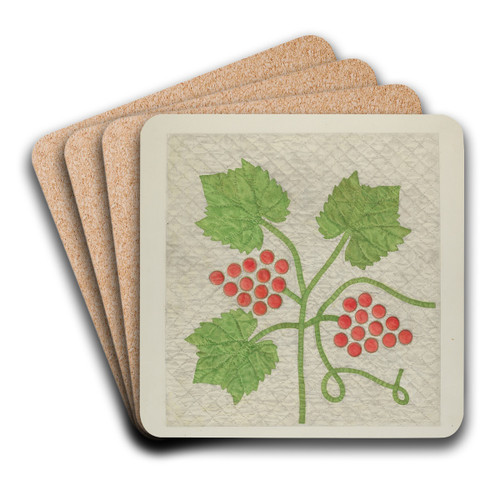 Quilt - Grape Pattern by Cora Parker Art Drink Coaster set Quilt - Grape Pattern by Cora Parker Art Drink Coaster set