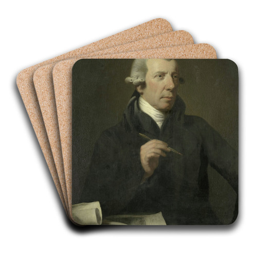 Reinier Vinkeles (1741-1816), Draftsman and Engraver by Charles Howard Hodges Art Drink Coaster set Reinier Vinkeles (1741-1816), Draftsman and Engraver by Charles Howard Hodges Art Drink Coaster set