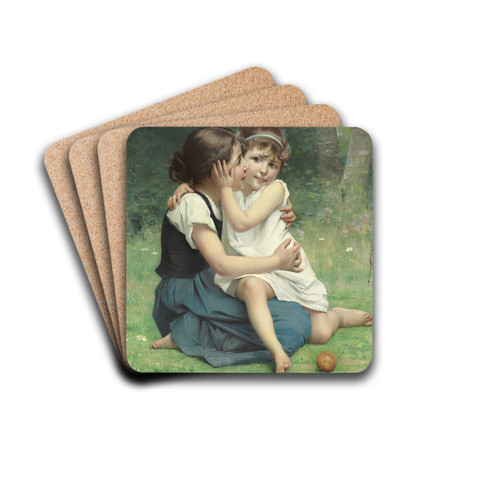 Sisterly Love by Franois Alfred Delobbe Drink Coasters - set of 4