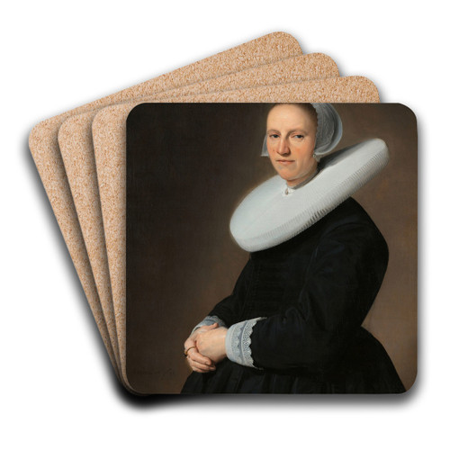 Portrait of Adriana Croes by Johannes Cornelisz Verspronck Art Drink Coaster set