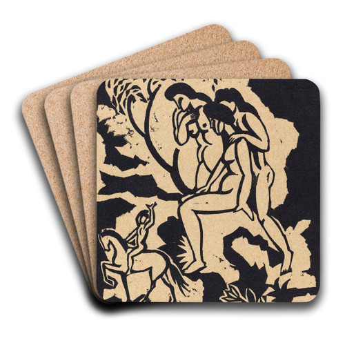 Begrssung (Greeting) by August Macke Art Drink Coaster set