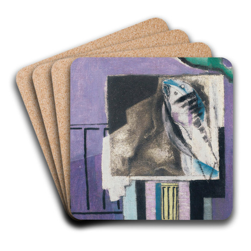 Nature Morte Devant Le Balcon by Louis Marcoussis Art Drink Coaster set Nature Morte Devant Le Balcon by Louis Marcoussis Art Drink Coaster set
