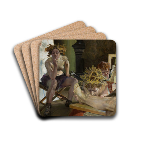 Artist's death by Jacek Malczewski Drink Coasters - set of 4 Artist's death by Jacek Malczewski Drink Coasters - set of 4