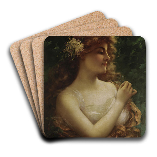 The Dragonfly by Emile Vernon Art Drink Coaster set