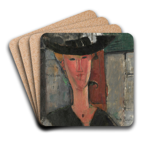 Madam Pompadour by Amedeo Modigliani Art Drink Coaster set
