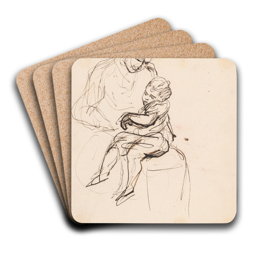 Woman and Child by Sir Joshua Reynolds Art Drink Coaster set