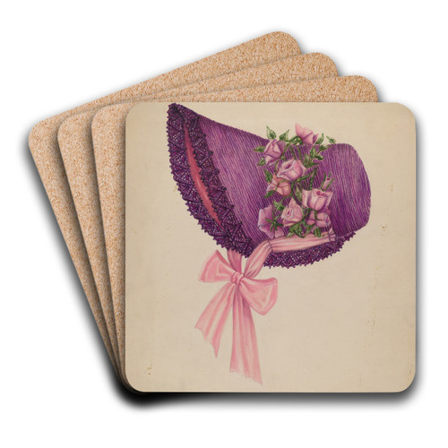 Hat by Florence Earl Art Drink Coaster set