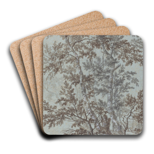 A Stand of Birch Trees by Johann Caspar Huber Art Drink Coaster set