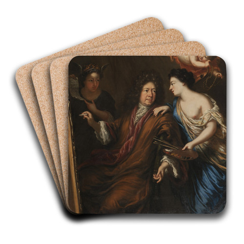 Self-portrait with Allegories by David Klcker Ehrenstrahl Art Drink Coaster set
