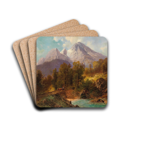 The Watzmann Near Berchtesgaden by Carl Millner Drink Coasters - set of 4