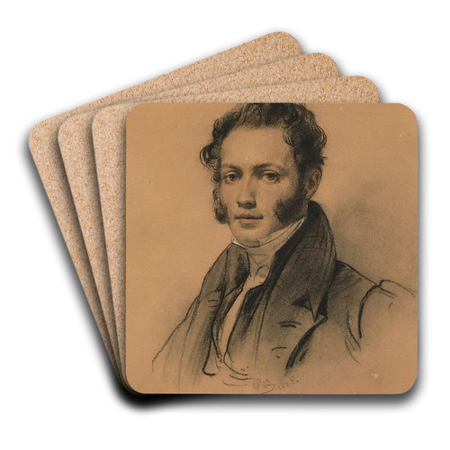 Portrait d'Antoine Alphonse Montfort by Paul Delaroche Art Drink Coaster set