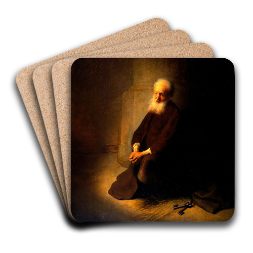 St. Peter in Prison by Rembrandt van Rijn Art Drink Coaster set