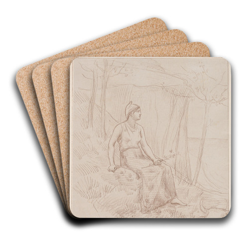 Normandy by Pierre Puvis de Chavannes Art Drink Coaster set