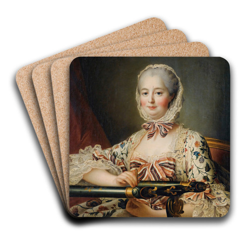 Portrait of Madam de Pompadour by Franois-Hubert Drouais Art Drink Coaster set