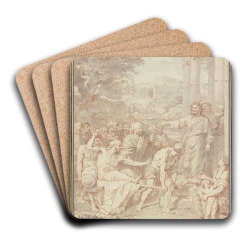 Christus heilt einen Lahmen by Jean Jouvenet Art Drink Coaster set Christus heilt einen Lahmen by Jean Jouvenet Art Drink Coaster set