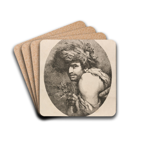 Edgar, from King Lear, Act III, Scene iii by John Hamilton Mortimer Drink Coasters - set of 4 Edgar, from King Lear, Act III, Scene iii by John Hamilton Mortimer Drink Coasters - set of 4
