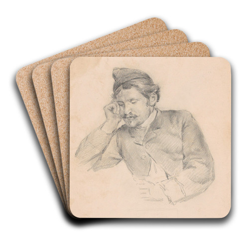 Portrait of a Man by Jan Willem Rosier Art Drink Coaster set