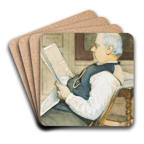 Portrait of the Artist's Father by Eugne Jansson Art Drink Coaster set