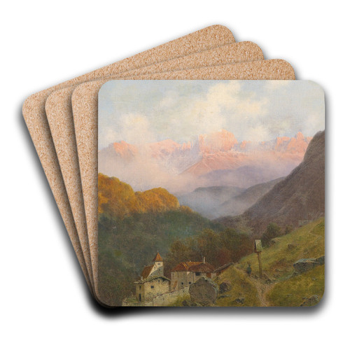 Blick auf den Rosengarten by Josef von Schlgl Art Drink Coaster set