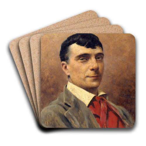 Portrait de Gustave Worms (1836-1910), socitaire de la Comdie-Franaise by Thobald Chartran Art Drink Coaster set Portrait de Gustave Worms (1836-1910), socitaire de la Comdie-Franaise by Thobald Chartran Art Drink Coaster set