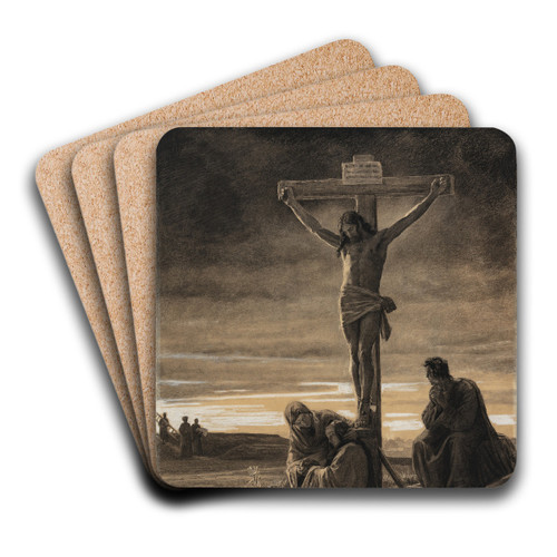 Christ on the Cross by Carl Bloch Art Drink Coaster set