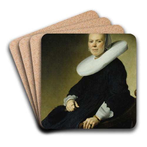 Portrait of a Woman in an Armchair by Johannes Cornelisz Verspronck Art Drink Coaster set Portrait of a Woman in an Armchair by Johannes Cornelisz Verspronck Art Drink Coaster set