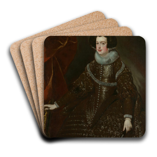 Isabella of Bourbon, Wife of Philip IV of Spain by Follower of Diego Velzquez Art Drink Coaster set