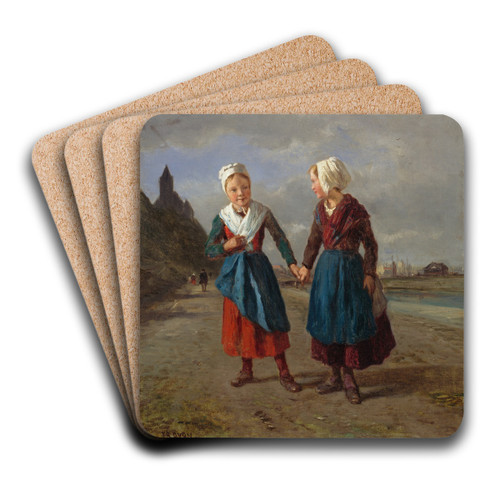 Two Young Girls by Constant Troyon Art Drink Coaster set