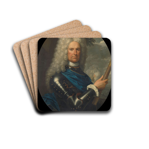 Portrait of Rear-Admiral Arent van Buren by Krzysztof Lubieniecki Drink Coasters - set of 4