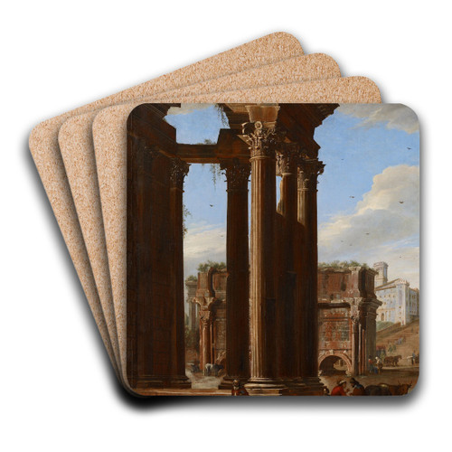 View in the Roman Forum by Viviano Codazzi Art Drink Coaster set