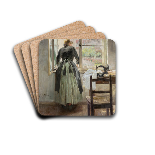 By the Window by Fritz von Uhde Drink Coasters - set of 4