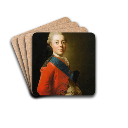 Portrait of the Emperor Paul I of Russia by Alexander Roslin Drink Coasters - set of 4 Portrait of the Emperor Paul I of Russia by Alexander Roslin Drink Coasters - set of 4