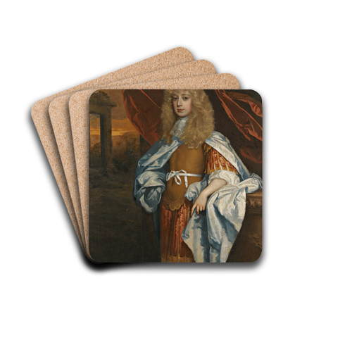 Portrait of Sir Matthew Dudley, Bt. by John Greenhill Drink Coasters - set of 4 Portrait of Sir Matthew Dudley, Bt. by John Greenhill Drink Coasters - set of 4