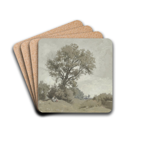 Mutter mit Kind auf einer Wiese sitzend by Philipp Rth Drink Coasters - set of 4 Mutter mit Kind auf einer Wiese sitzend by Philipp Rth Drink Coasters - set of 4