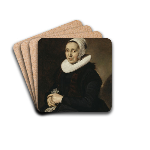 Portrait of a Woman by Frans Hals Drink Coasters - set of 4