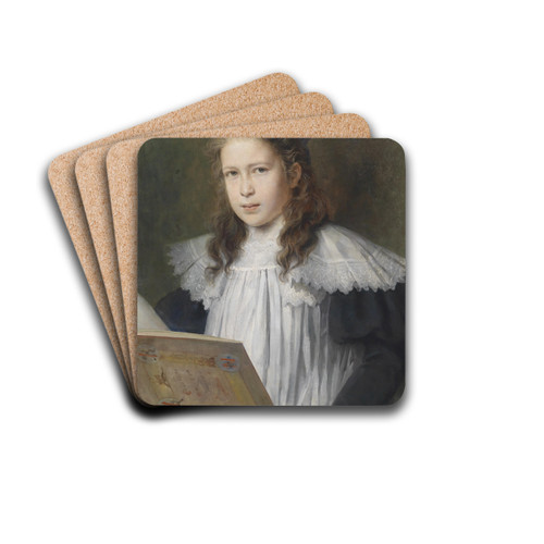 Mdchenbildnis Gisela Probst by Carl Probst Drink Coasters - set of 4