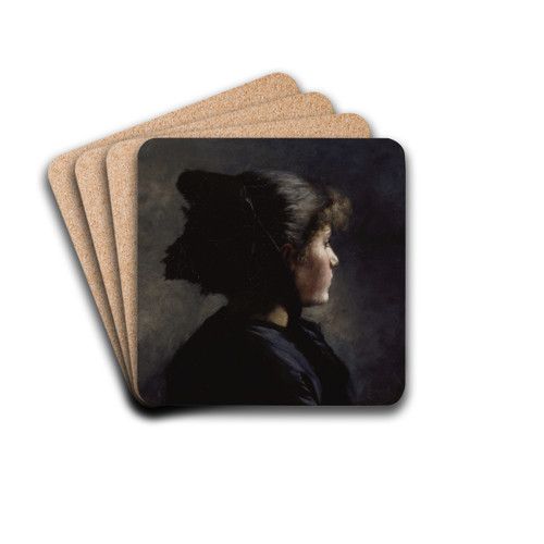 Munich Girl by Theodore Clement Steele Drink Coasters - set of 4