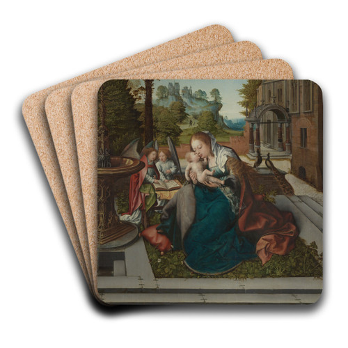 Virgin and Child with Angels by Bernard van Orley Art Drink Coaster set