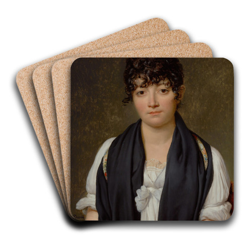 Suzanne Le Peletier De Saint-Fargeau by Jacques Louis David Art Drink Coaster set Suzanne Le Peletier De Saint-Fargeau by Jacques Louis David Art Drink Coaster set