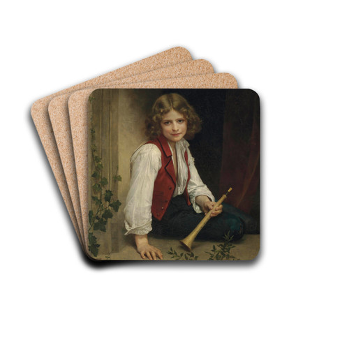 Pifferaro by William Bouguereau Drink Coasters - set of 4 Pifferaro by William Bouguereau Drink Coasters - set of 4