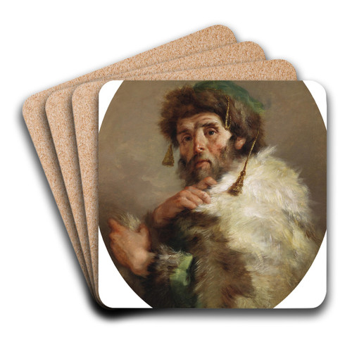 Allegorie Winter by Giuseppe Nogari Art Drink Coaster set