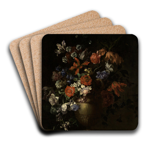 Blumenstillleben in Vase. by Jean-Baptiste Monnoyer Art Drink Coaster set